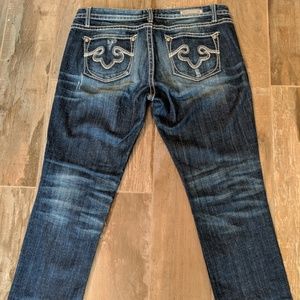 Express Rerock Women's Thick Stitch Skinny Jeans